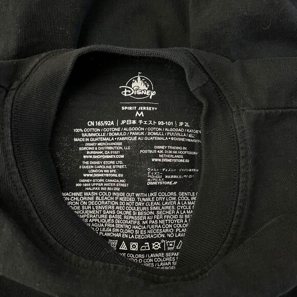 Disney Marvel x Spirit Jersey Super Hero Icon Long Sleeve Black Medium Unisex - Picture 3 of 7